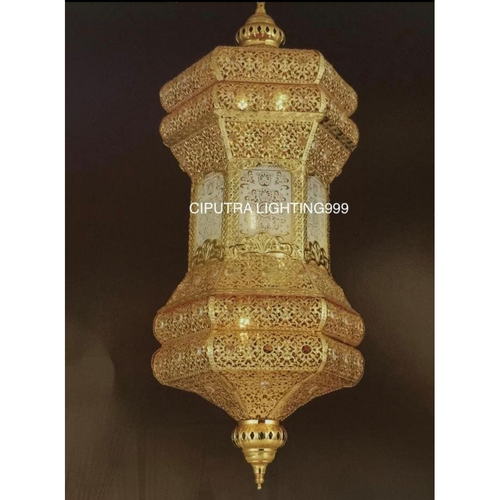 LAMPU GANTUNG HIAS KLASIK TURKI RUANG TAMU TERAS 3 LAMPU MEWAH