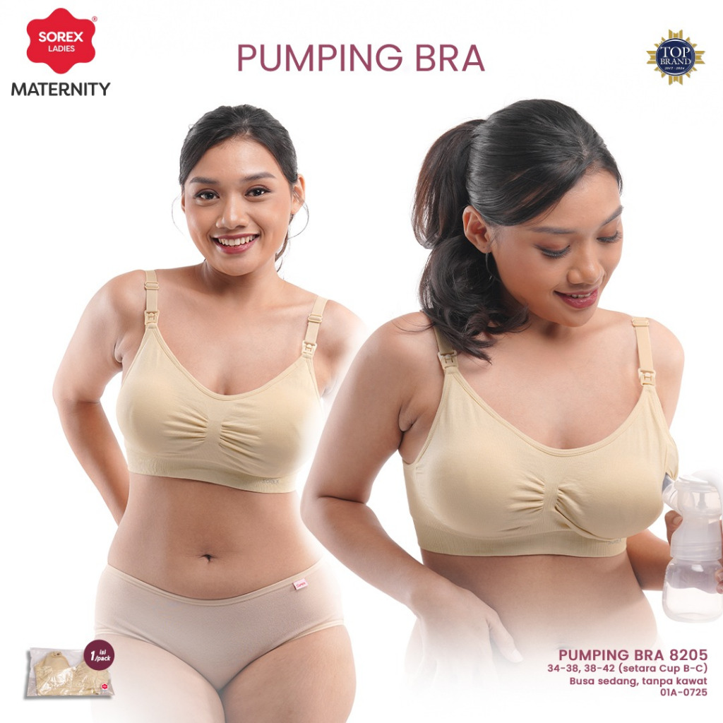 Sorex Pumping Bra Menyusui Busa Tanpa Kawat Kait 3 Setara Cup B-C BH 8205