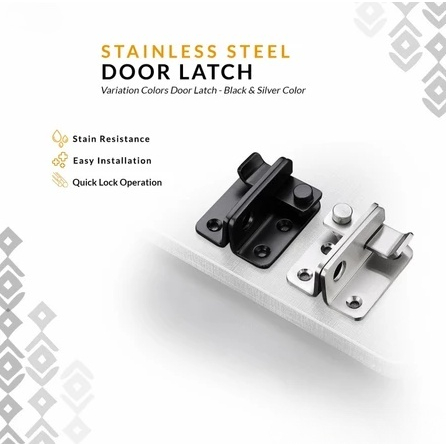 Konci Grendel Kait Kunci Pengaman Penutup Pintu Kayu Rumah Set Gantungan Gembok Double Lock