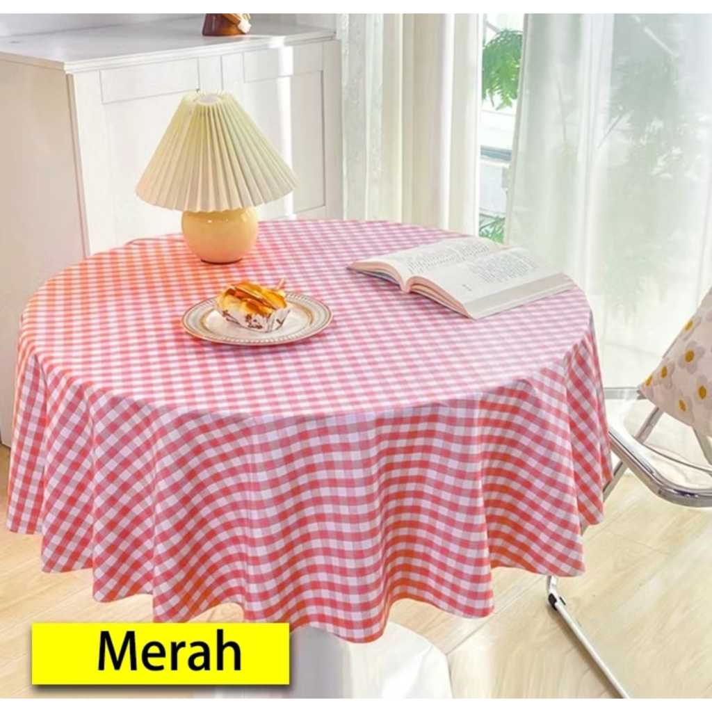 Taplak Meja Makan Ruang Tamu Bulat Anti Air Tebal Premium