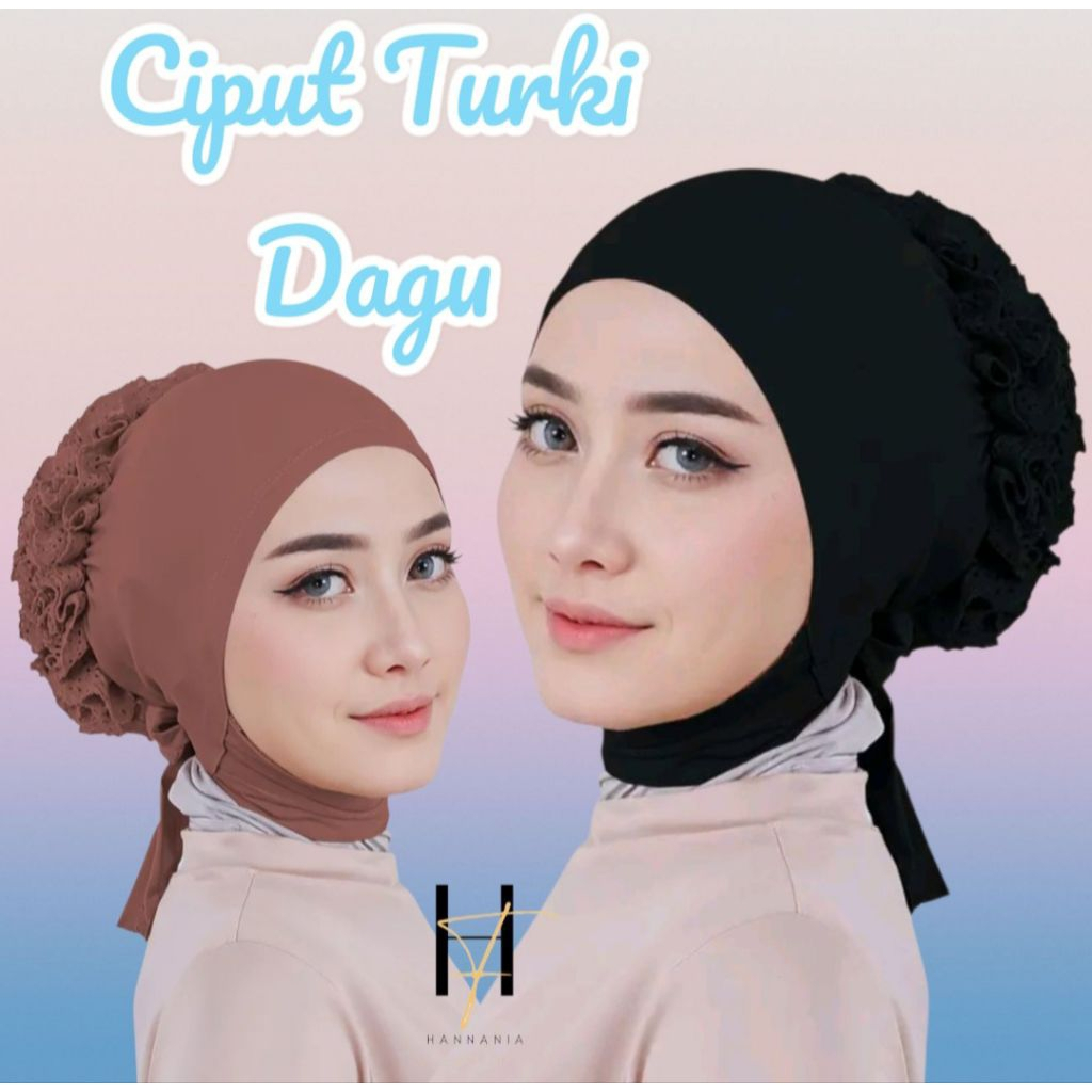 (YASMIN) CIPUT TURKI TALI DAGU CEPOL RENDA/INNER CEPOL TURKI/CEPOL HIJAB INSTAN PREMIUM