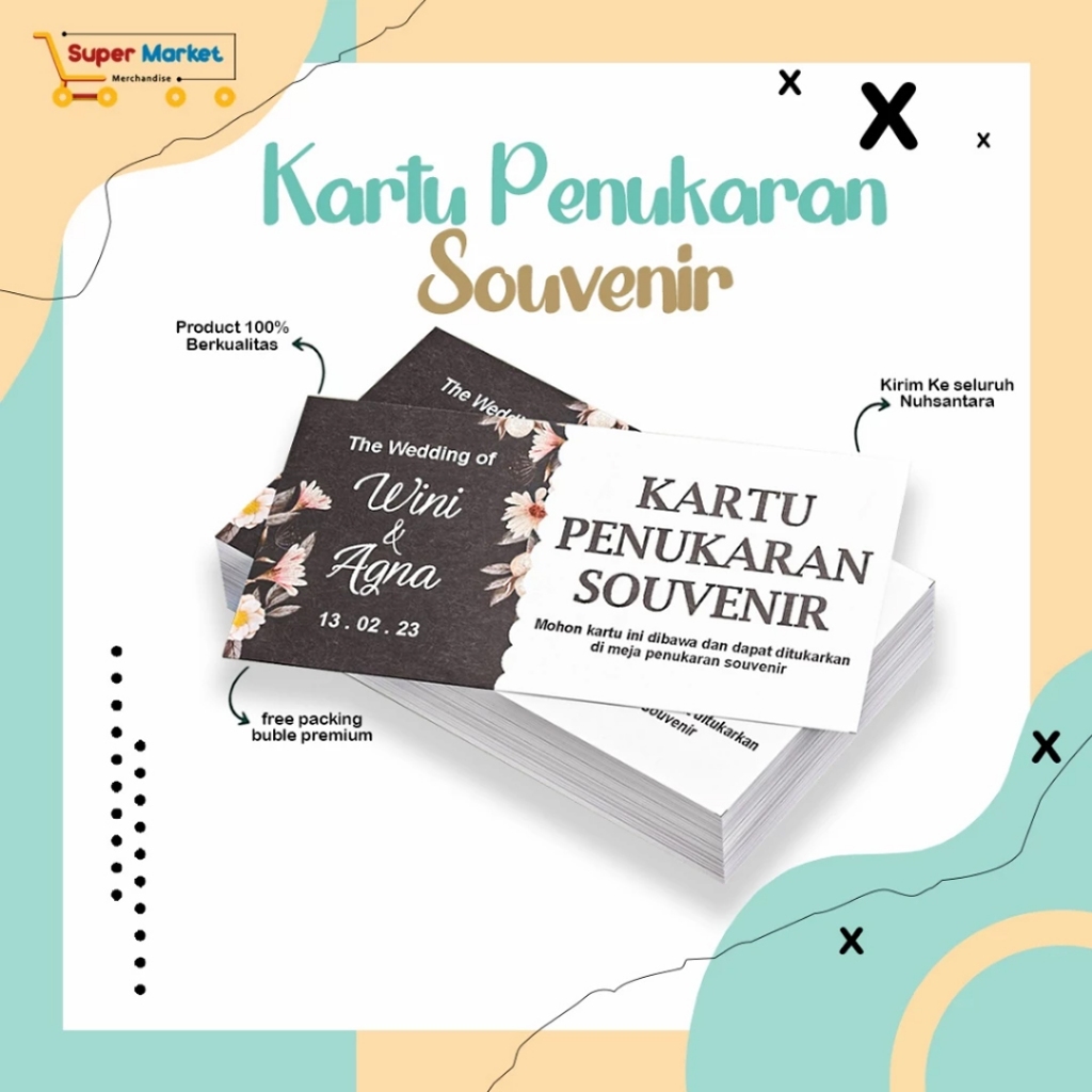 Cetak Kupon Souvenir Pernikahan / Kupon Penukaran Souvenir Pernikahan