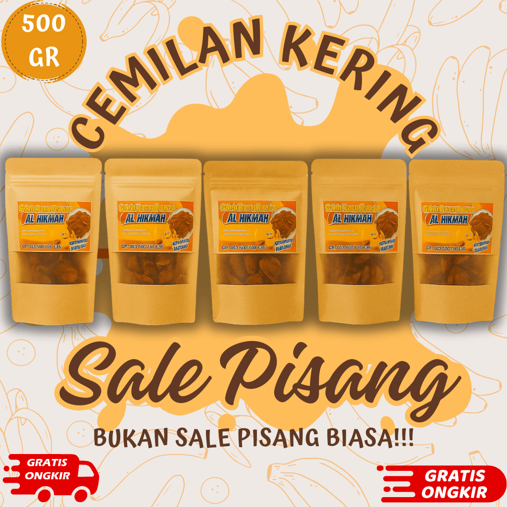 

Keripik Sale Pisang Asli Khas Cilacap Manis Gurih renyah 500 gr