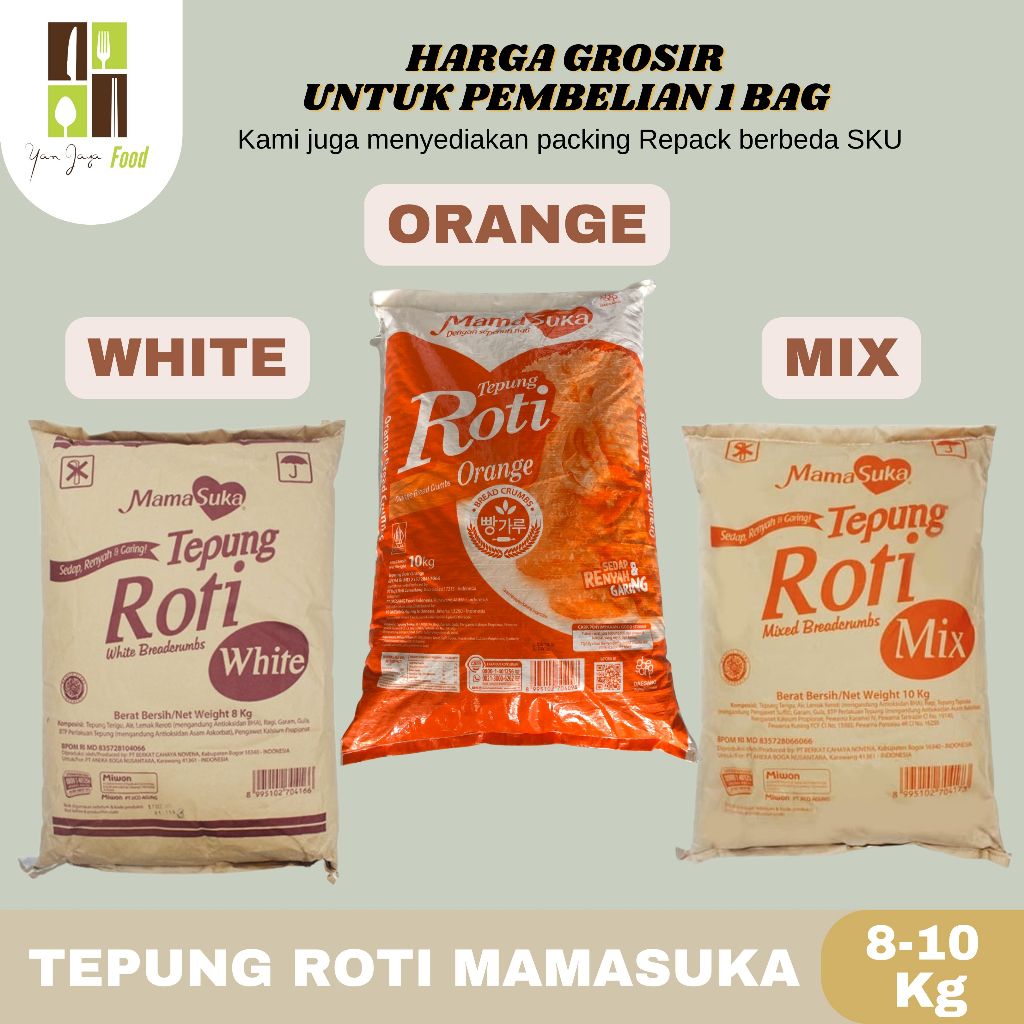 

NEW PRODUCT TEPUNG ROTI MAMASUKA WHITE / ORANGE / MIX GROSIR REE RAIN