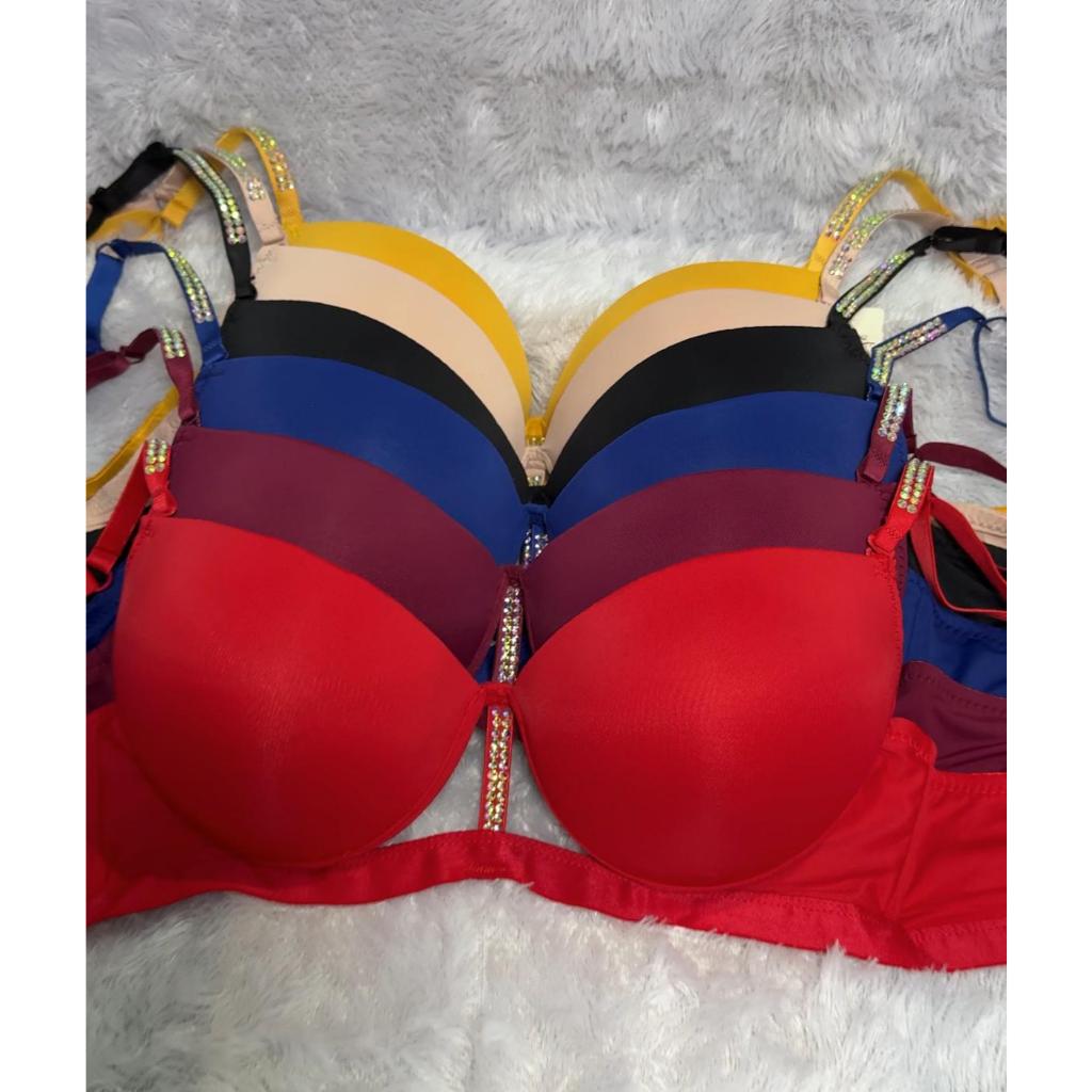 Premium Bra Nyaman Motif Tali Lucu Charming Premium Push Up Bra Cup C BH Kawat Kait 3 - Busa Tebal -