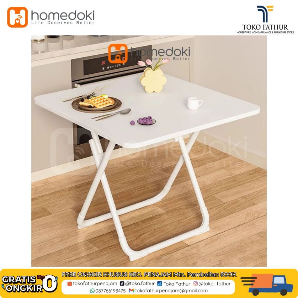 Homedoki Meja Makan Lipat / Meja Lipat Portable  HD140 Homedoki
