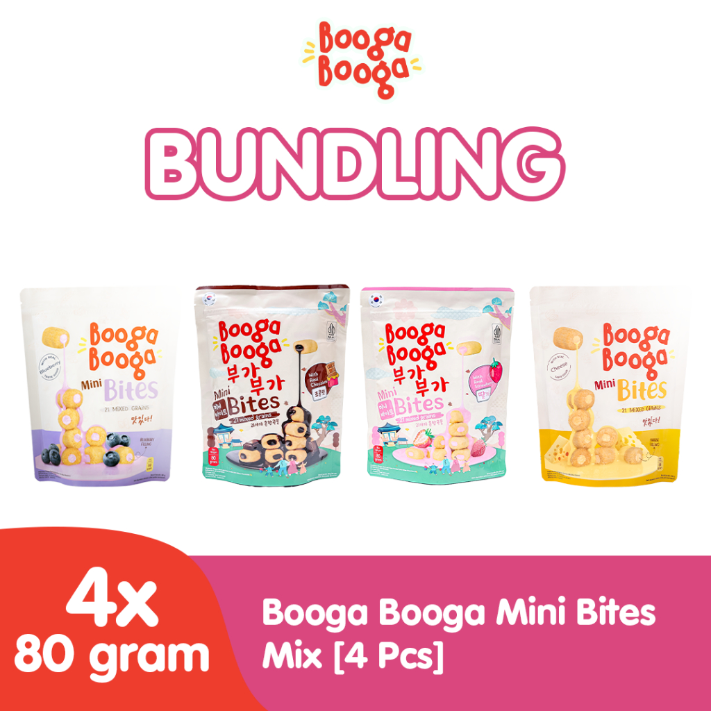 

Bundling Booga Booga Mini Bites Mix [4 pcs] / Snack Cemilan Sehat / Healthy Snack