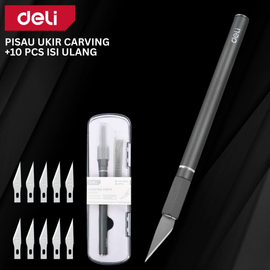 

Pisau Ukir Carving Art Hobby Knife Cutter Blade | Deli EDL359201A