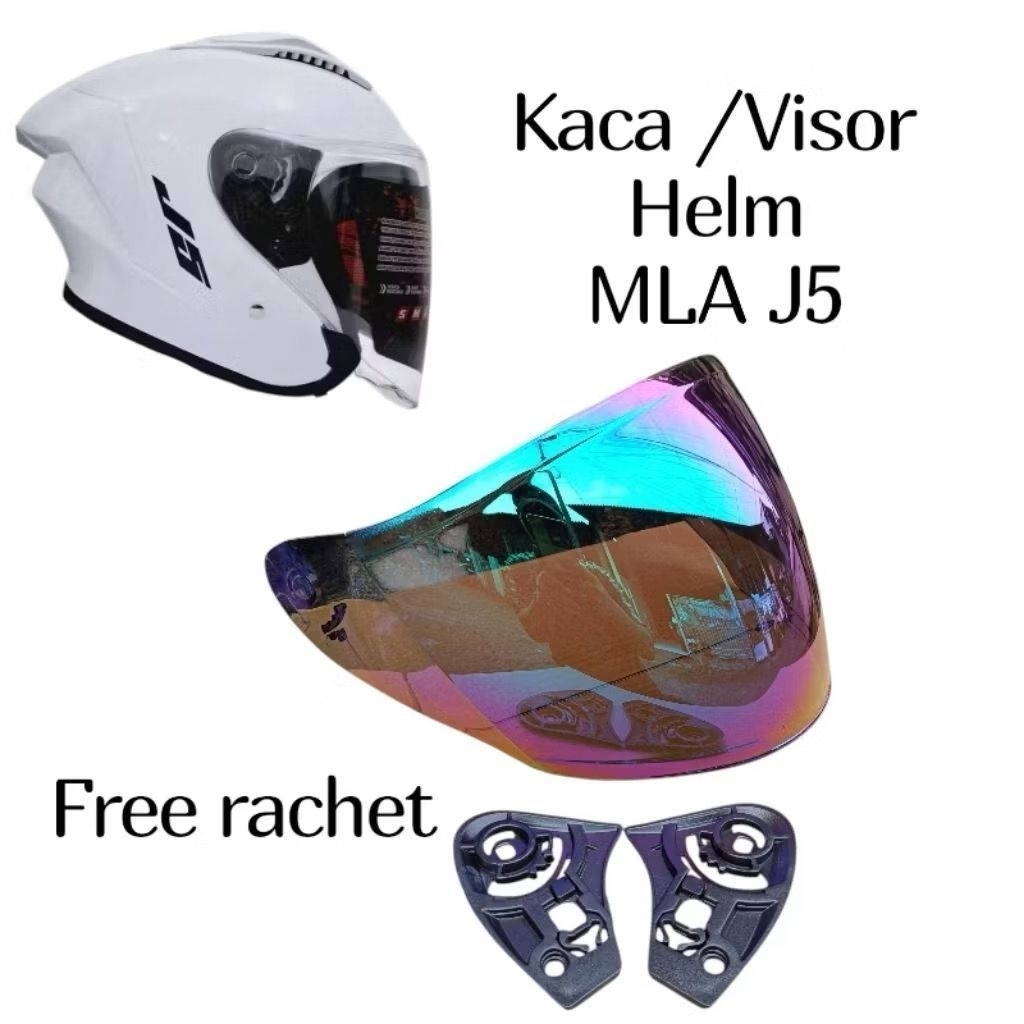 Kaca Helm MLA J5 ST15 RR15/ Visor Kaca Helm MLA ST15 RR15 Gratis Rachet