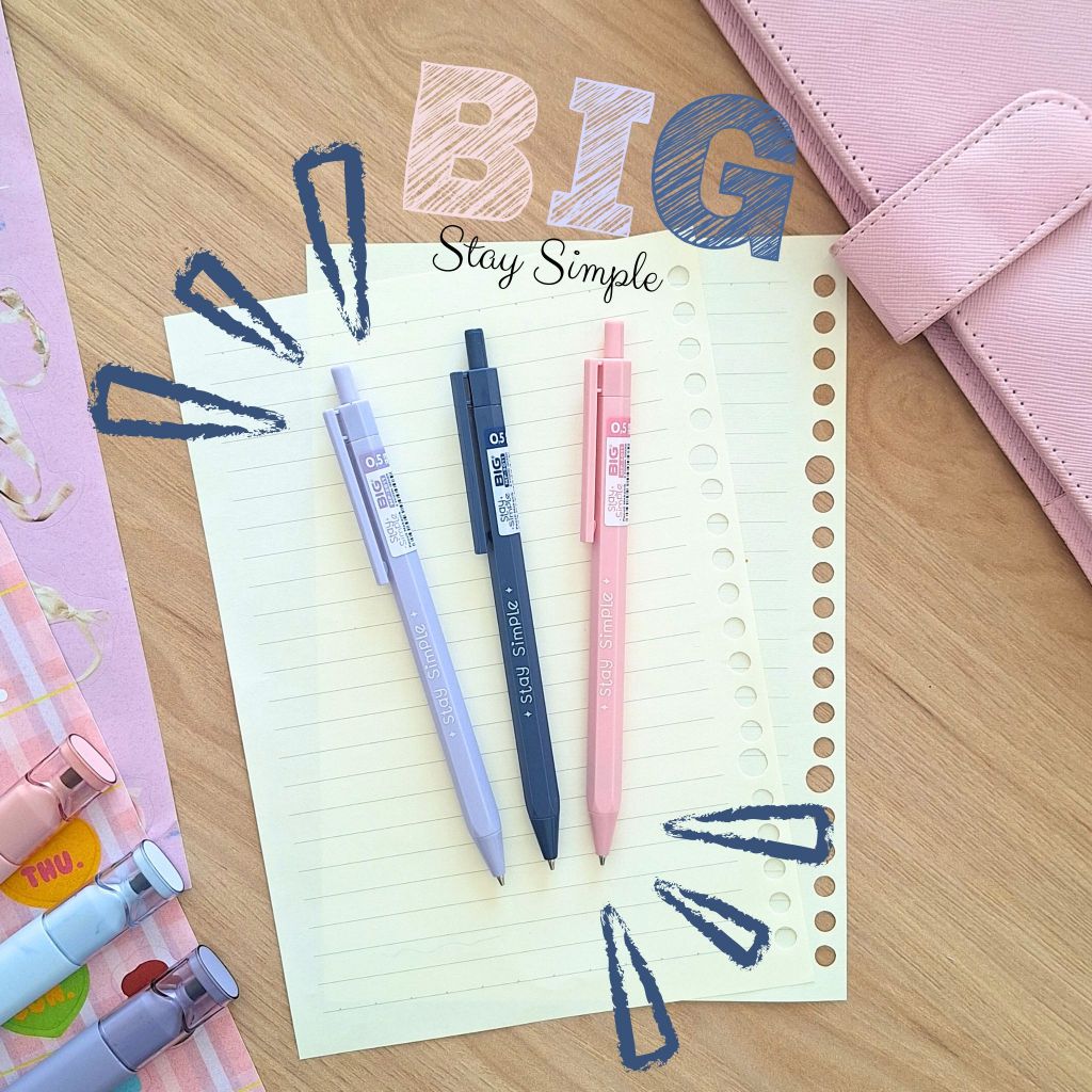 

BIG Stay Simple Pensil Mekanik 0.5mm | Halus & Nyaman – 3 Warna Pastel