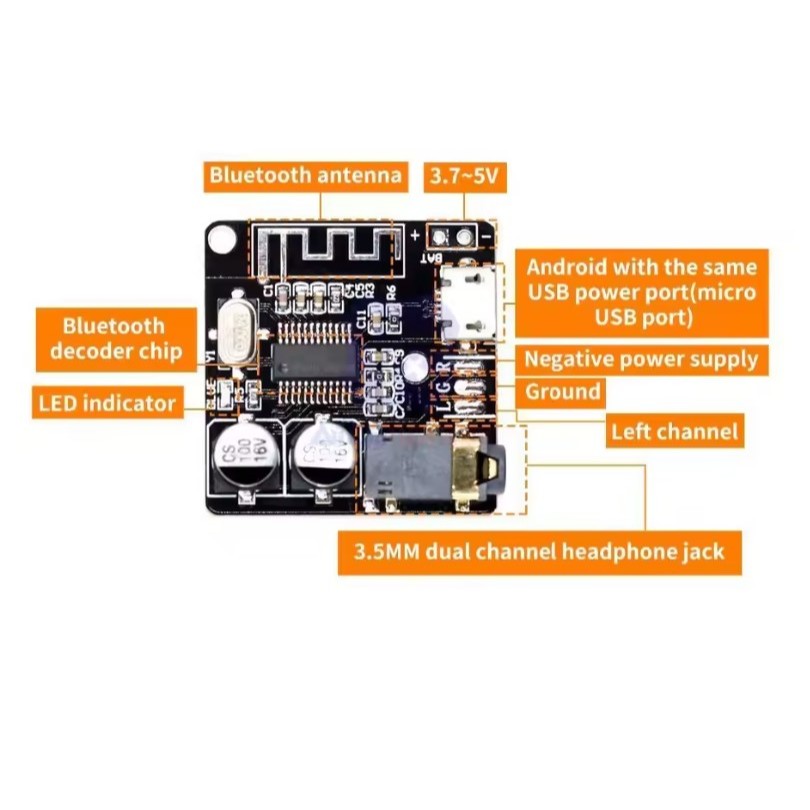 Bluetooth 5.0 Audio Recevier Modul Stereo Bluetooth MP3 Musik HW770