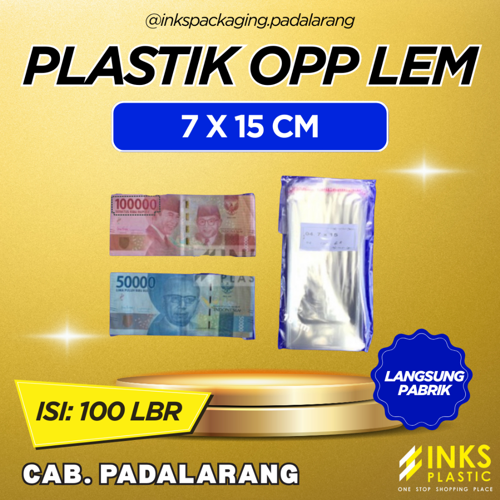 PLASTIK OPP SEAL LEM PEREKAT 7 X 15 CM