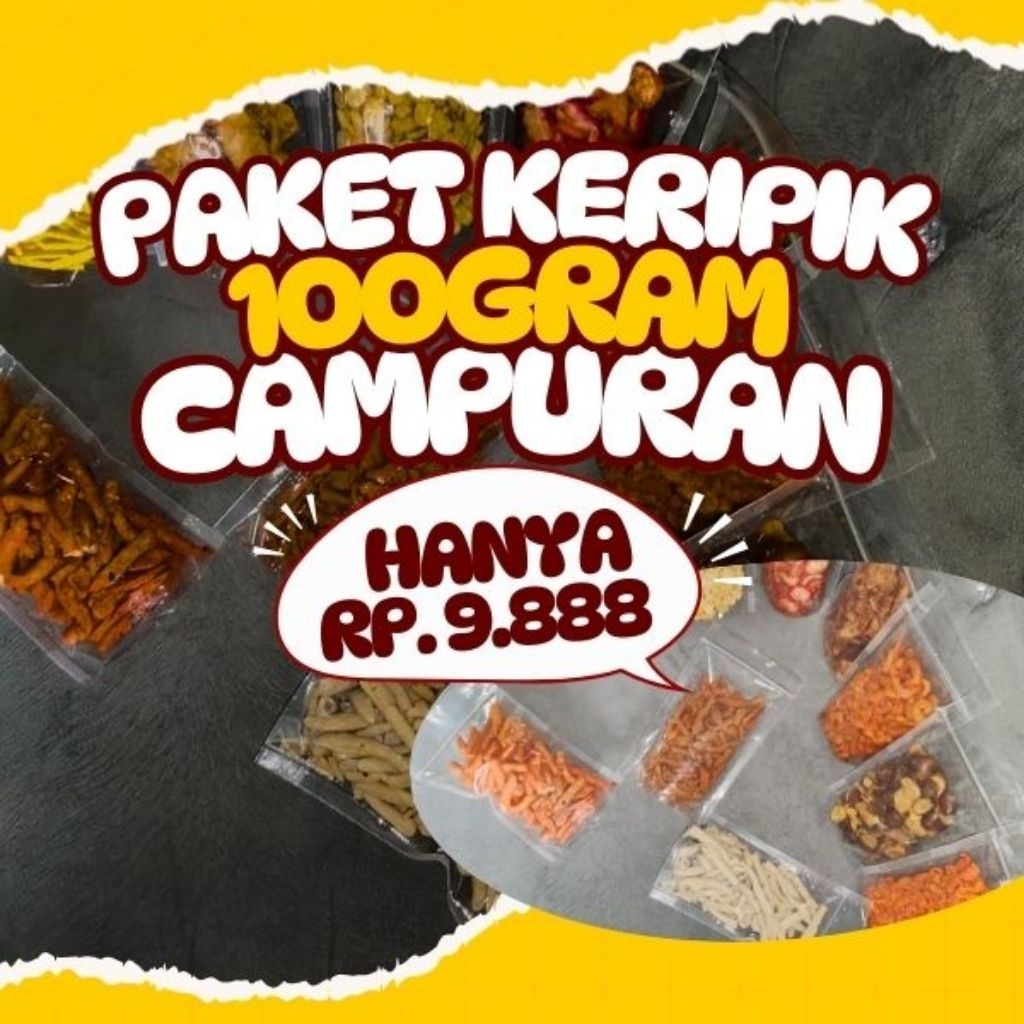 

Jual Keripik Paket Murah Serba Serbi Cuma 9 Ribu Rupiah Rasa Pedas Manis Dan Nikmat