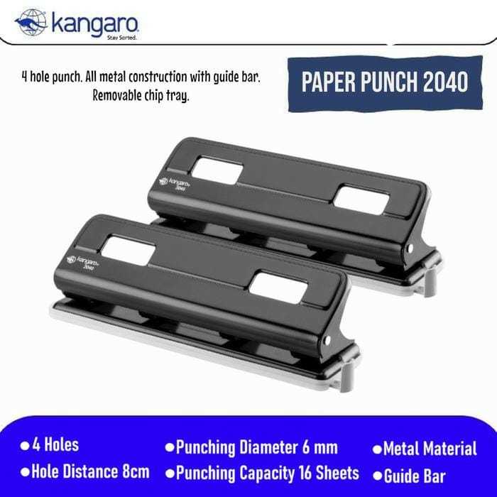 

Pembolong Kertas / Pelubang Kertas 4 Lobang Kangaro 2040