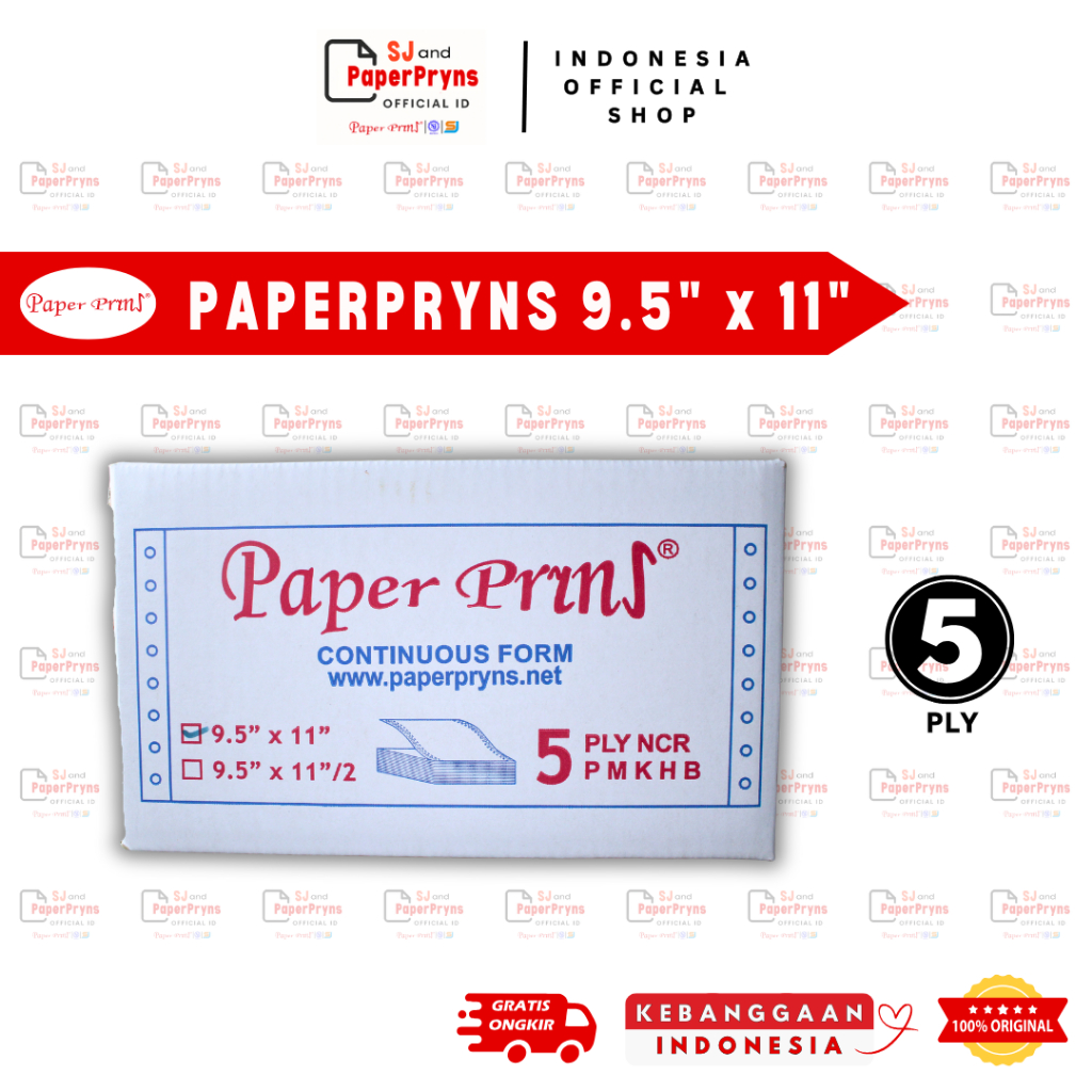 

PAPERPRYNS Kertas Continuous Form 9,5" × 11" (5 PLY) NCR Sheets