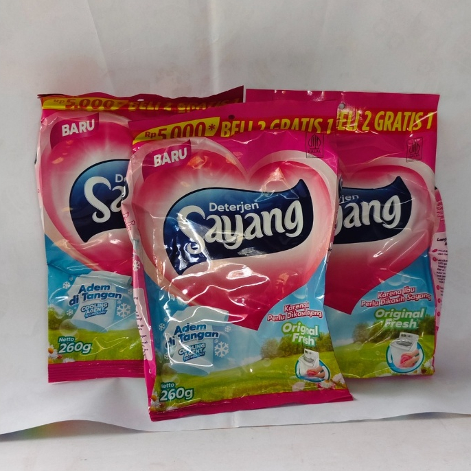 Paket 3 pcs Detergen SAYANG/Boom DAN SAYANG CAIR SERIBU 10 PCS