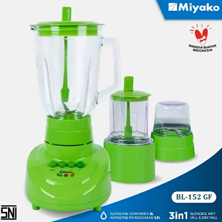 Blender Listrik Miyako 300W BL-152GF Kaca 1,5 Liter / Blender Miyako Gelas Kaca BL152GF 1,5L 300W