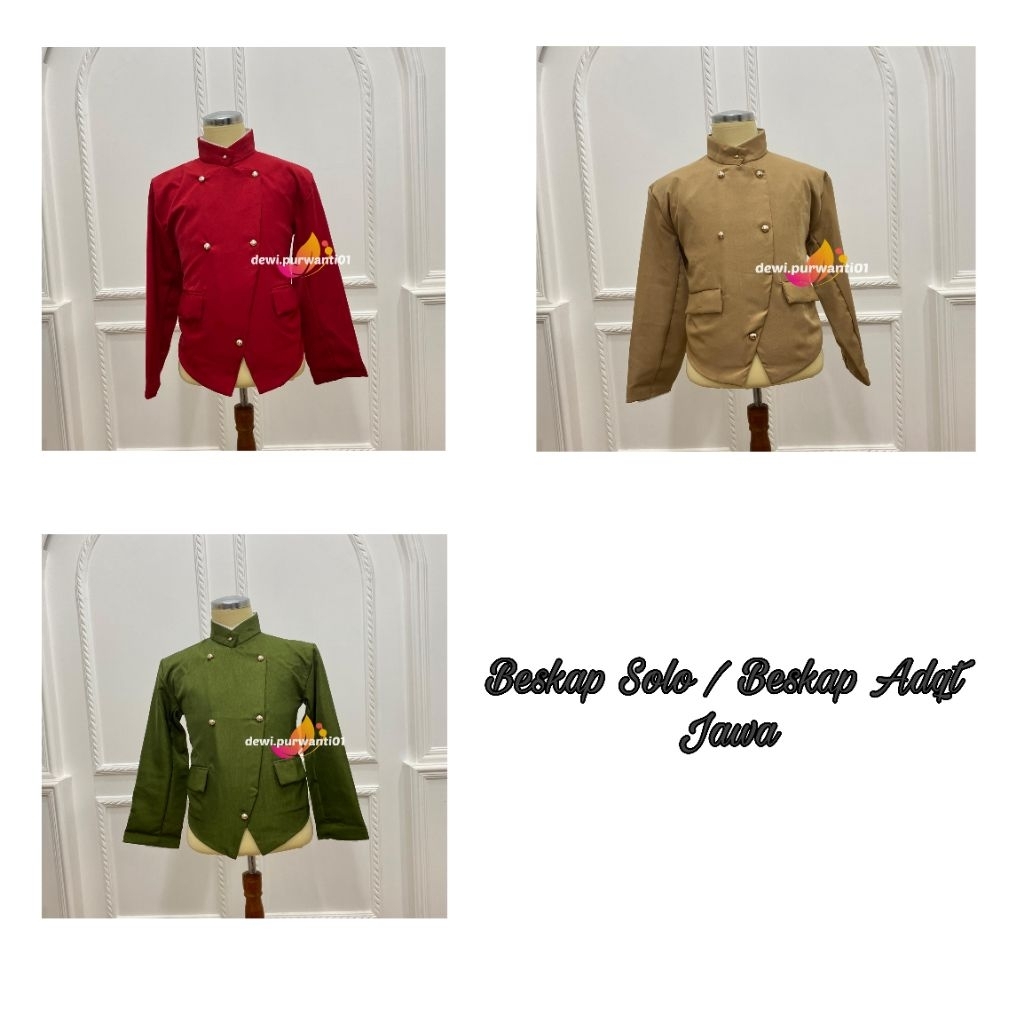 (Beskap Solo) Beskap Adat Jawa - Tradisional / Beskap Pagar Bagus - Among Tamu |Warna Lengkap