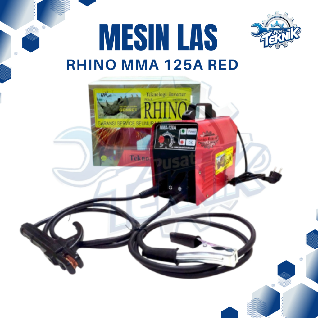 Mesin Las Black Rhino MMA-125 Trafo Las - Rhino MMA 125A Merah
