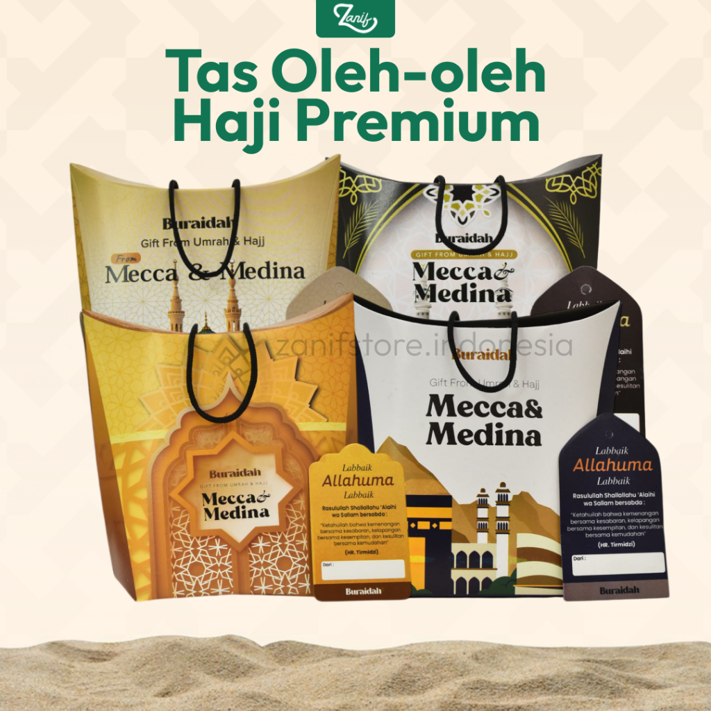 

Zanif Store - Ekslusif Tas Oleh Oleh Haji dan Umrah / souvenir / paper bag tali gift hampers Free Hang Tag / isi 25 pcs