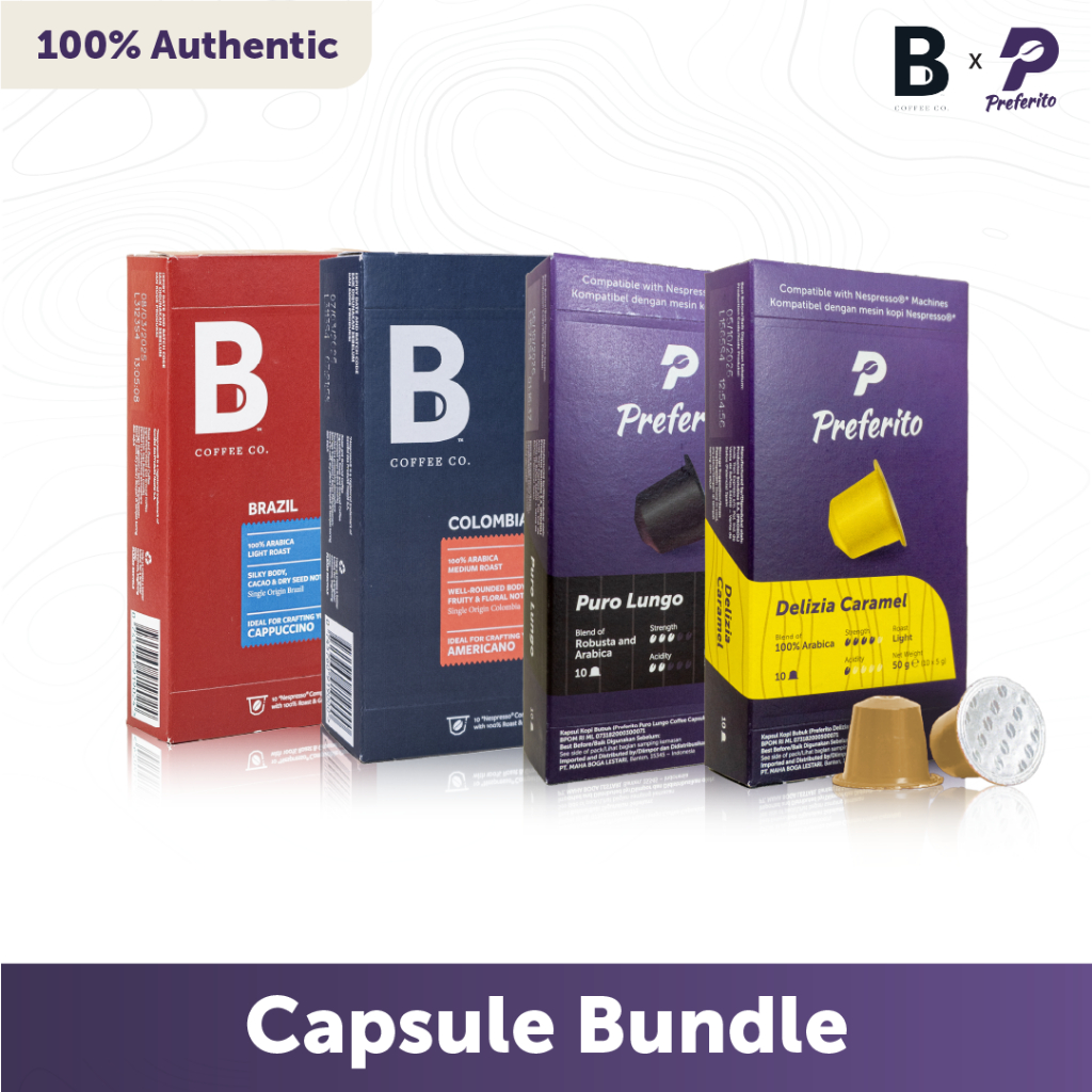

Preferito & B Coffee Co. Capsule Bundle - Kopi Kapsul Nespresso Compatible Coffee Capsule