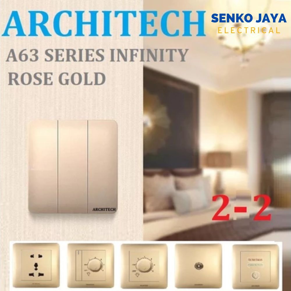 [SJ]  ARCHITECH STOP KONTAK SAKLAR INFINITY GOLD A63 ARCHITECH / SAKLAR / SAKELAR/ CETEKAN