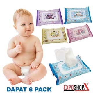 tisu basah bayi newborn non alcohol / Tisu basah 6 pack murah / Tisu basah tanpa alkohol