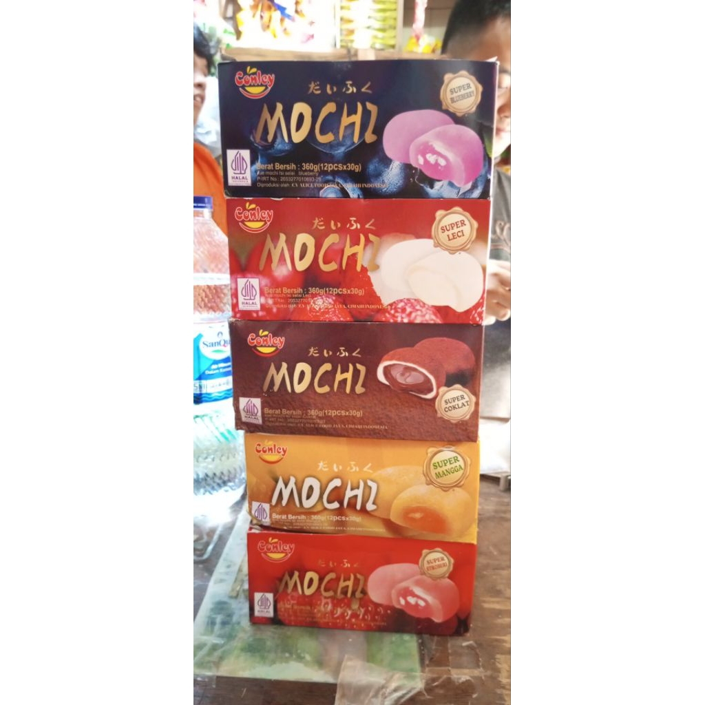 

Mochi Conley coklat mangga strawberry blueberry leci 1 Box isi 12 pcs @30gr Grosir