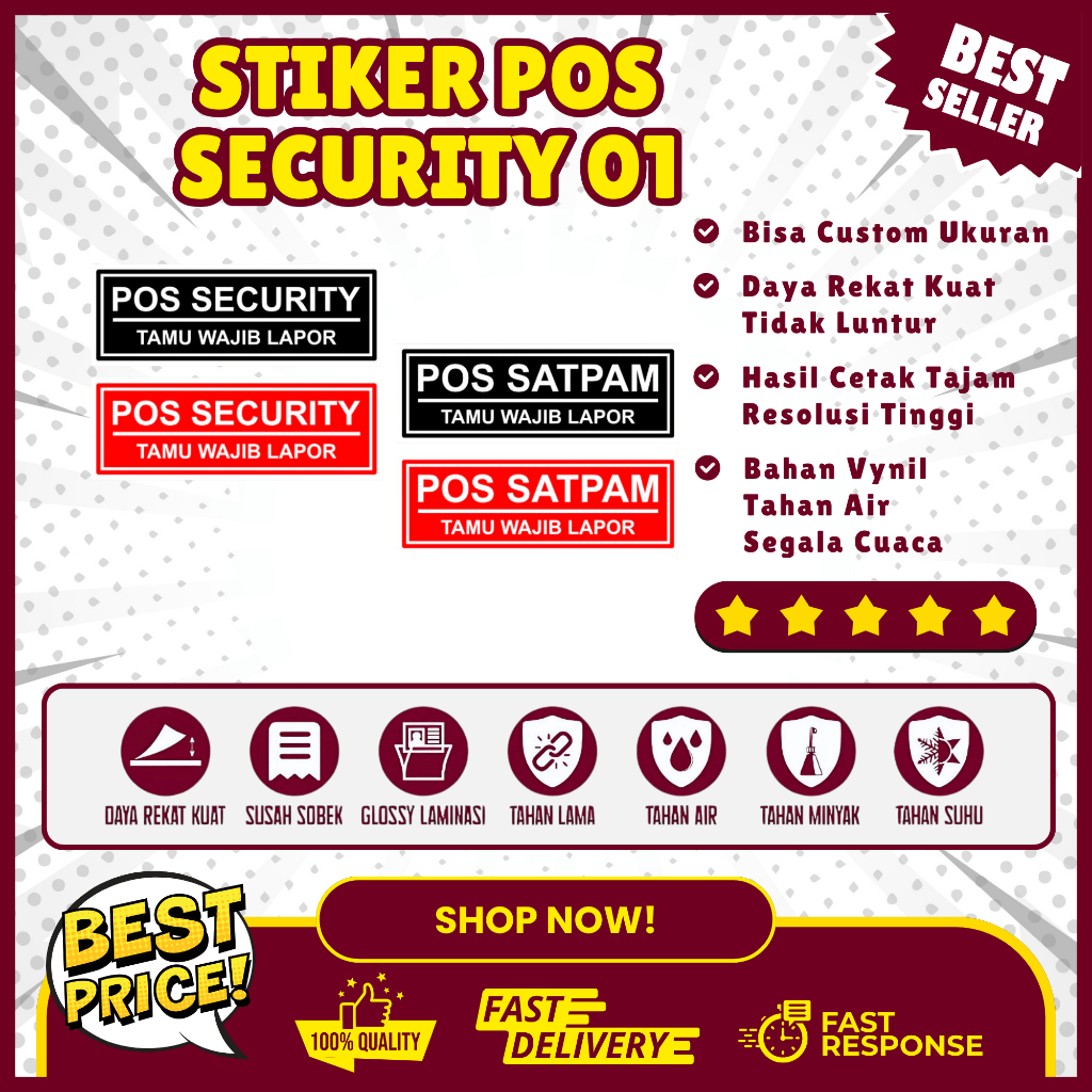 Sticker Pos Security / Stiker Pos Satpam - Sticker Vinyl