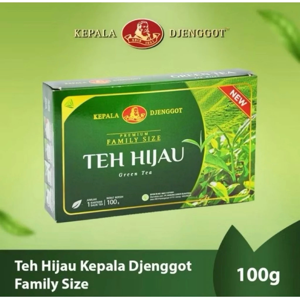 

Teh Hijau Green Tea Kepala Djenggot Family Size 100 gr / Teh Djenggot