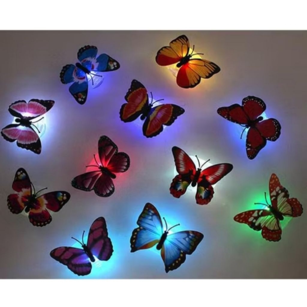 Lampu Hias Kupu Kupu LED Lampu Hias Kamar Butterfly Lampu Kupu Kupu LED Tempel Dinding