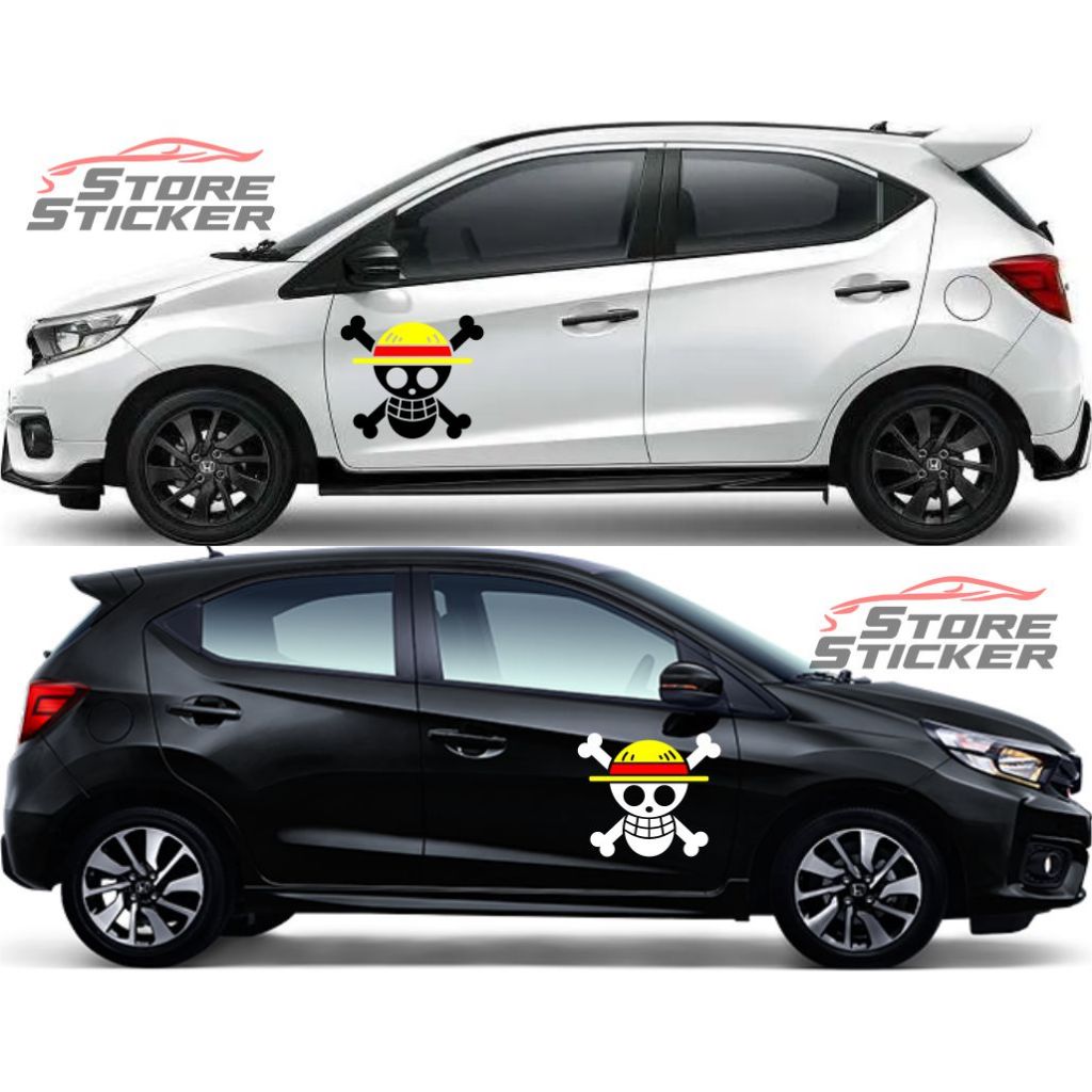 Stiker Mobil Tengkorak One Piece Stiker Cutting Mobil Kaca/Body Stiker Variasi One Piece Keren