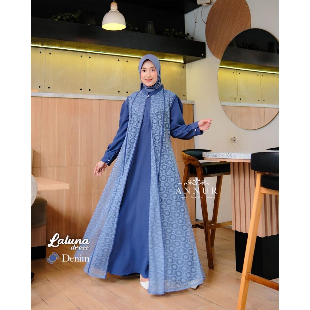 LALUNA CENDANA Gamis Set Outter ORI by An Nur Collection/ Gamis Laluna by An-Nur/ Gamis Cendana Seri