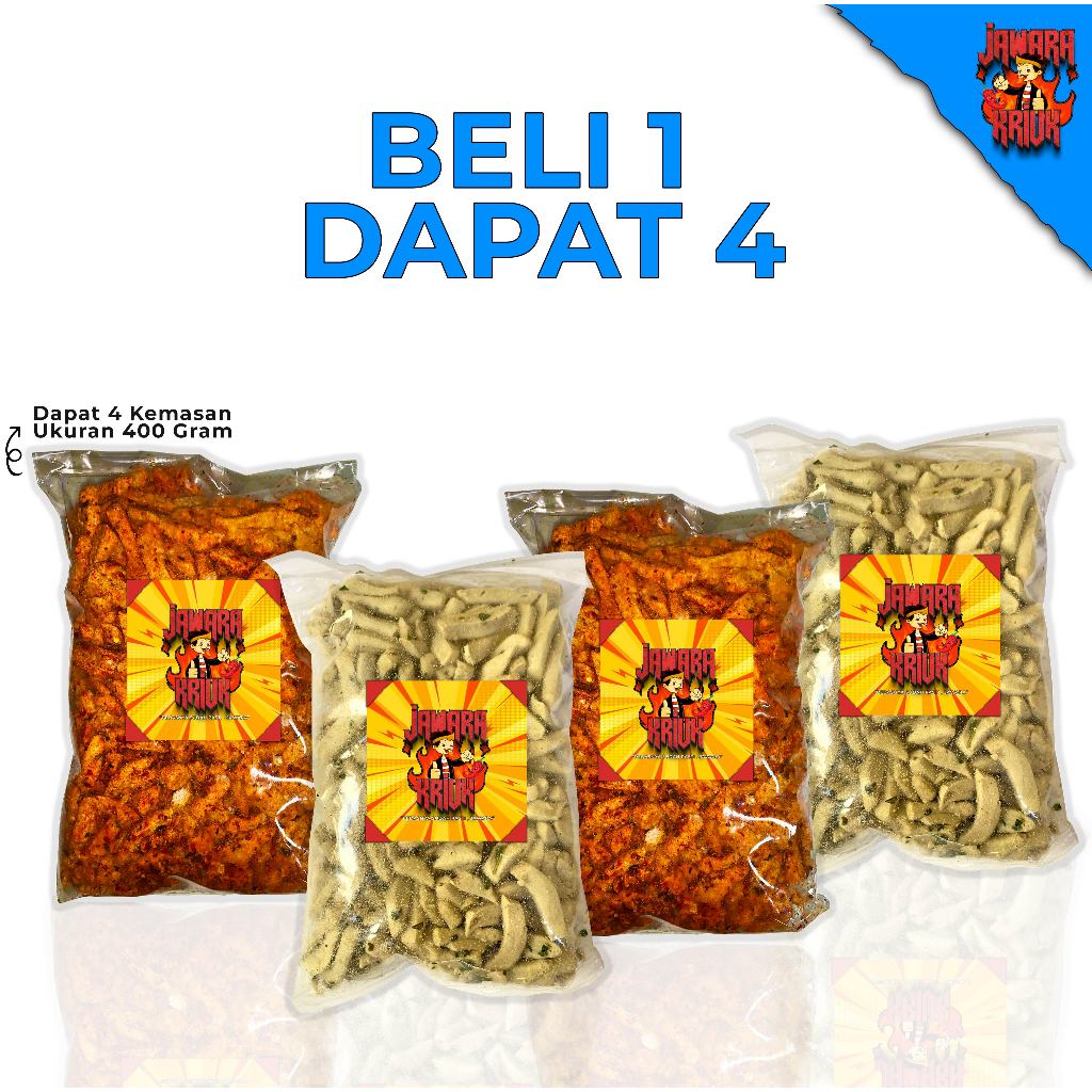 

JAWARAKRIUK - Beli 1 Dapat 4 Basreng Stik Rasa Original 400gr Pedas 400gr Pilih 4 Variant Bastik