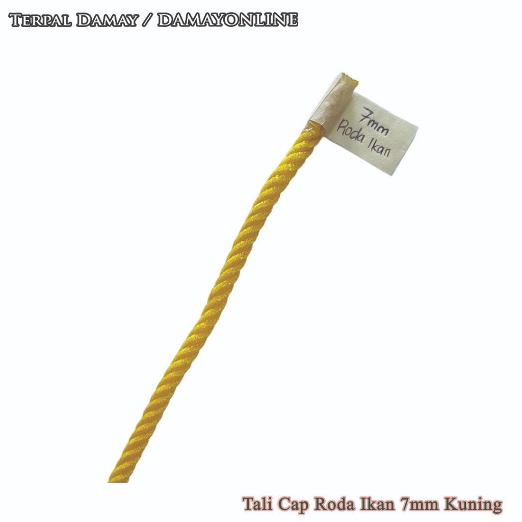 

Tali Tambang PE Cap Roda Ikan 7mm Kuning / Meter ( Harga Per Meter )