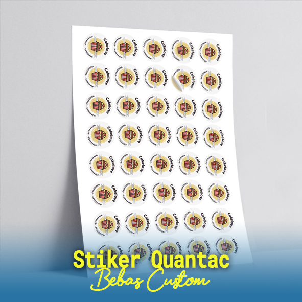 

Stiker Quantac, Stiker Quantac + Cutting, Stiker Produk Label Kemasan Makanan (+Desain), Stiker Laser A3+