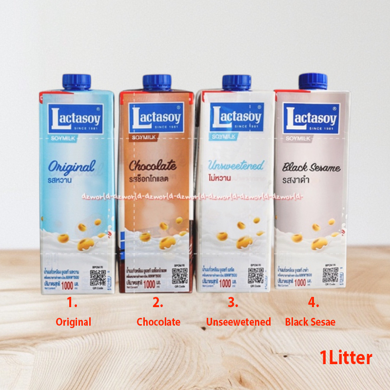 

Lactasoy Soymilk 1L Susu UHT Laktasoy Siap Minum Lacto Soy Susu Soya Kedelai Rasa Original Coklat Unsweetedned Black Sesame Siap Minum Konsumsi 1 Liter