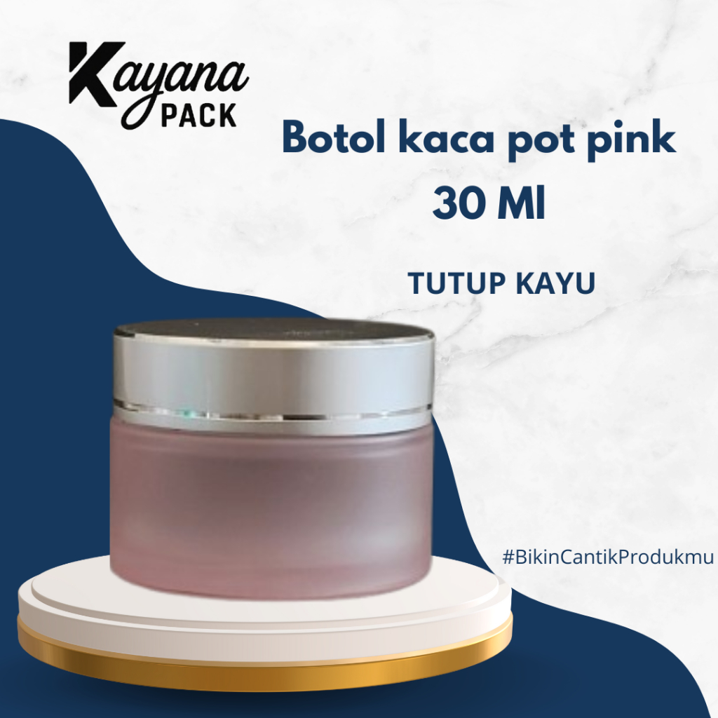 BOTOL POT JAR PINK 30ML TUTUP SILVER / BOTOL JAR POT PINK 30 ML SPATULA ATAU NON SPATULA (PD PINK)