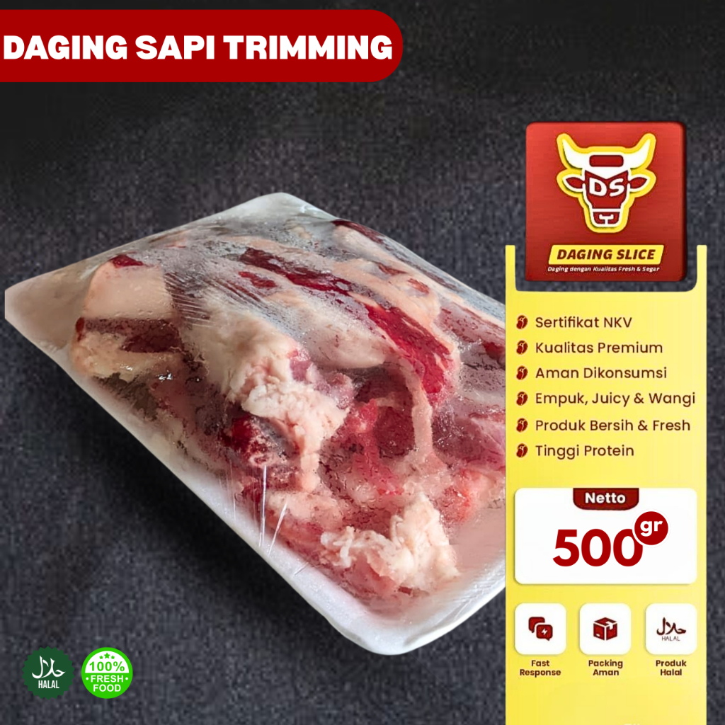 

Trimming Beef Slice 500gr Tetelan Daging Sapi Mess Meat Kualitas Premium Bandung
