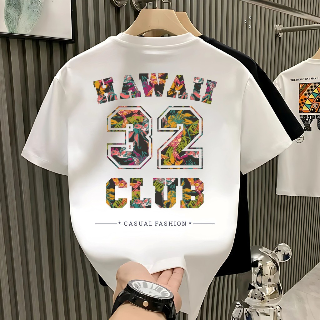 【Kaos pria distro】Baju Kaos Pria Distro United Hawai 32 club Gambar depan BelakangPakaian Berkualita