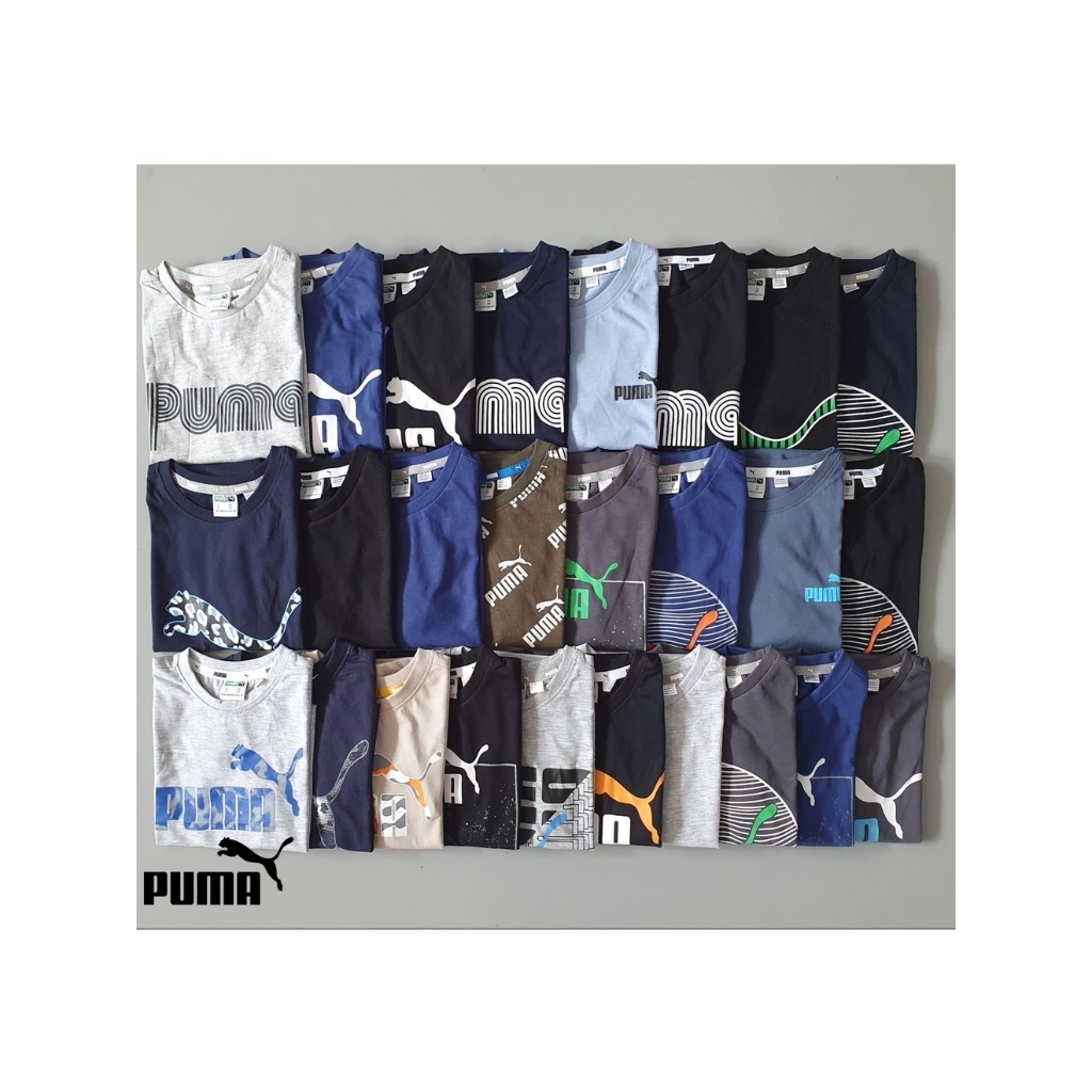 Kaos anak branded puma original import - t-shirt casual lengan pendek katun adem baju anak laki pere