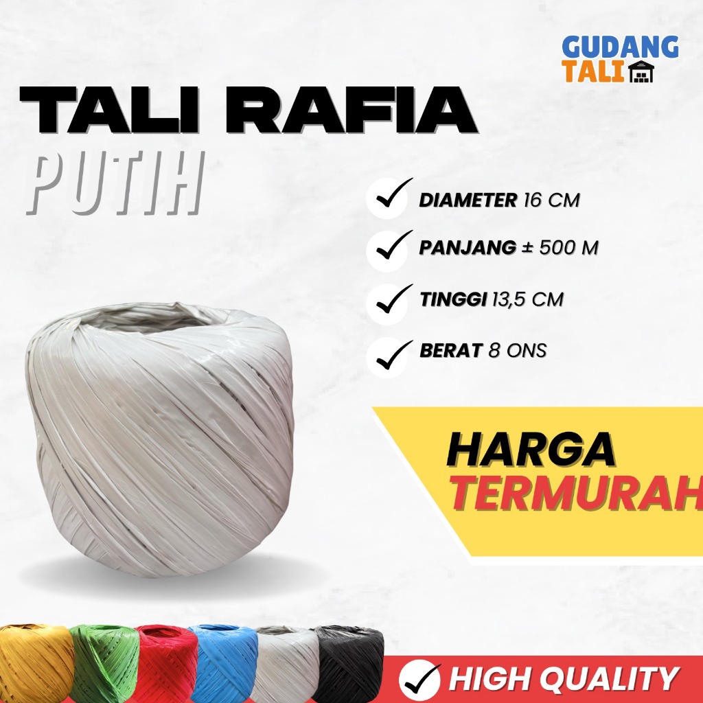 

Tali Rafia 8 ons Warna Putih – Warna Mengkilap, Awet, dan Harga Hemat Merk Pandawa