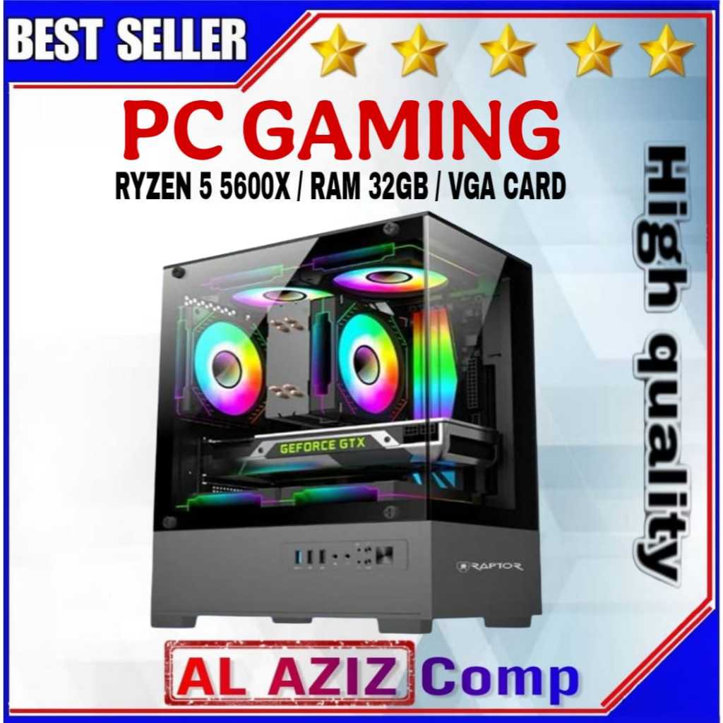 PC Rakitan Gaming AMD Ryzen 5 5600XT VGA GTX 1050 4GB RAM 32GB SSD 512GB Siap Gaming Editing & Live 
