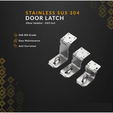 Pelat Plat Overpal Tempat Gantungan Cantolan Gembok Grendel Slot Pintu Laci Meja Kayu Rumah Stainles