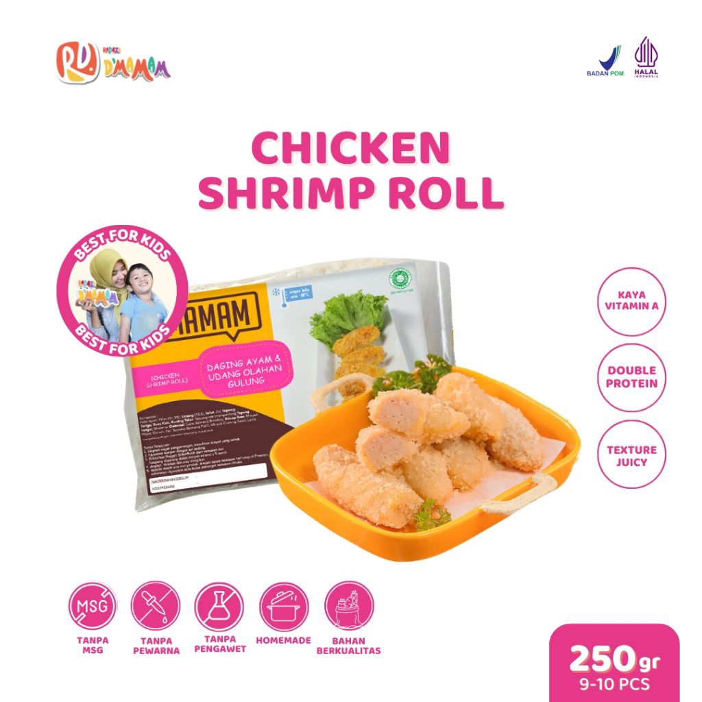 

DMAMAM Solo Chicken Shrimp Roll 250g Bento Homemade Anak MPASI Non MSG BPOM HALAL