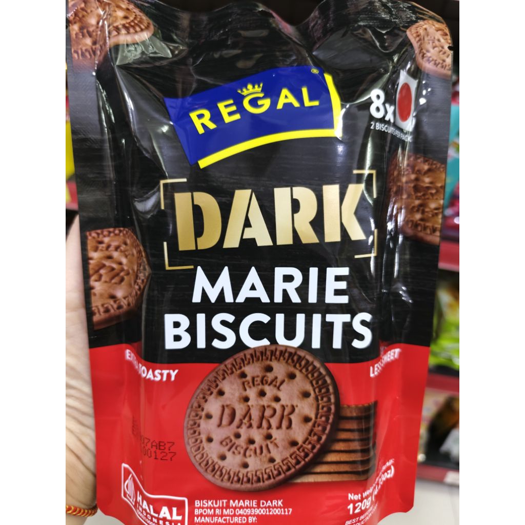 

Regal Dark Marie Biscuit / Regal Marie Biscuit 120gr 8 packs pouch