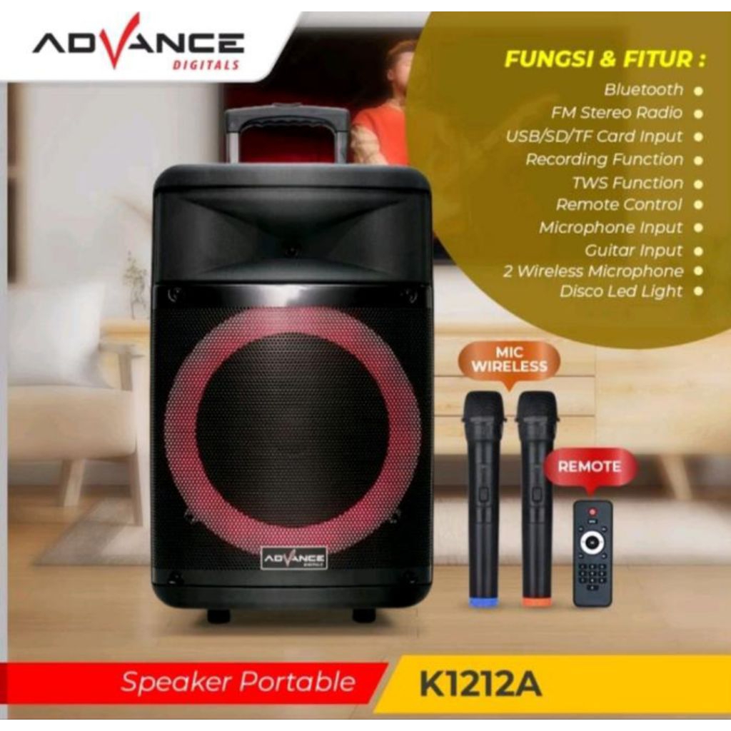 SPEAKER PORTABEL ADVANCE 12 INCH K1212A