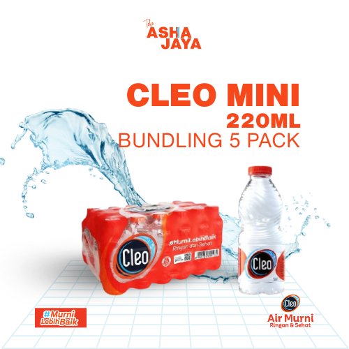 

[READY STOCK] Bundling 5 Pack Air Minum Cleo Mini 220ml / Cleo Botol Mini