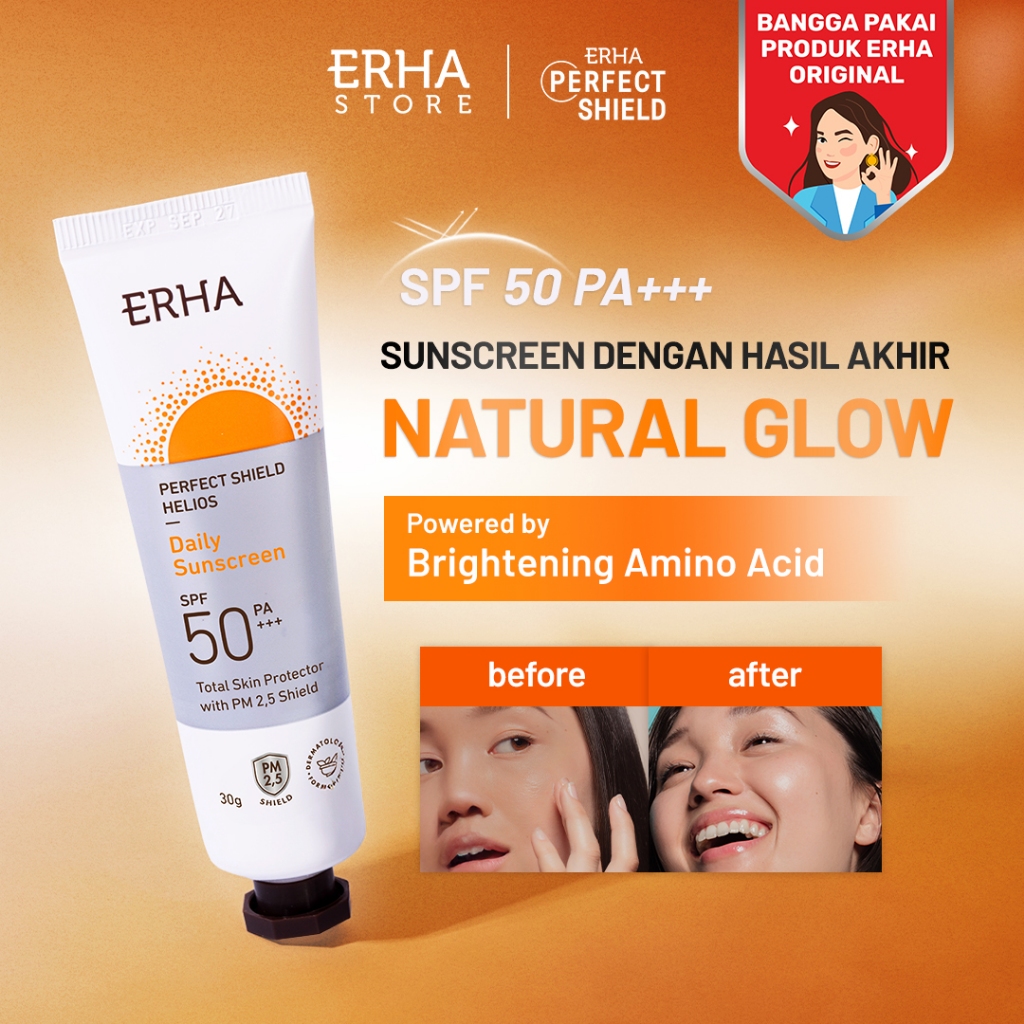 ERHA Perfect Shield Helios SPF50/PA+++ 30g - Daily Sunscreen - Sunscreen Wajah Kulit Normal Anti Pol