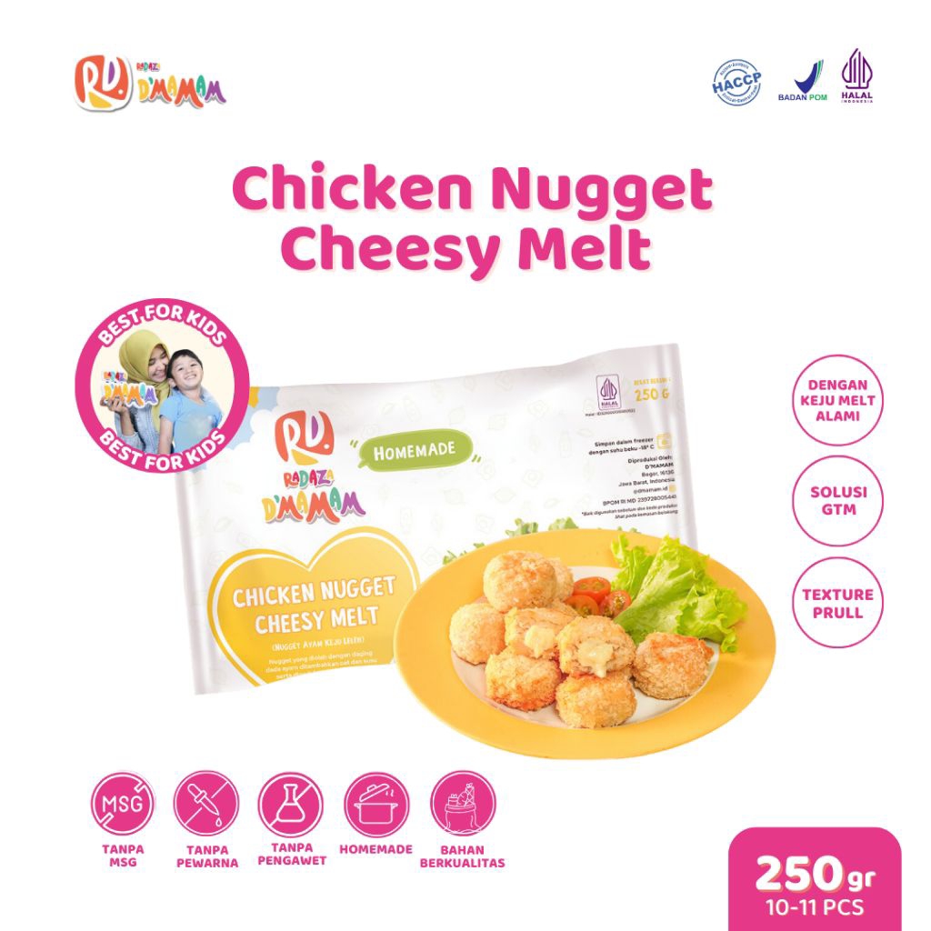 

DMAMAM Solo Nugget Ayam Cheesy Melt 250g Nugget Ayam Keju Leleh Homemade Anak MPASI Non MSG BPOM HALAL